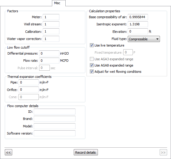 Miscellaneous Property Page